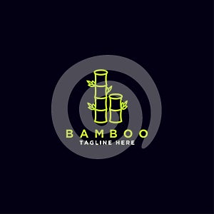 Vector logos, labels, or symbols, green bamboo plants.