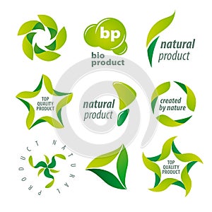 Vector logos for organic natural products