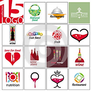 Vector logos of restaurants and cafes
