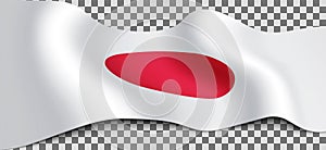 Vector Long Japanese flag on transparent background