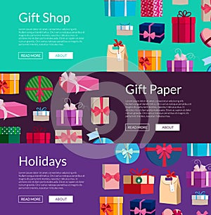 Vector lot of gift boxes or packages