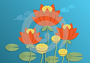 Vector lotus japan pattern