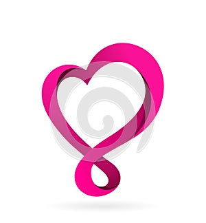 Vector love logo with infinity symbol