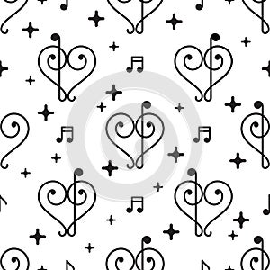 Vector Love Music Pattern