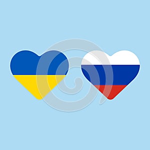 Vector of Love Ukraine and Russia. Perfect for peace content, preventing war