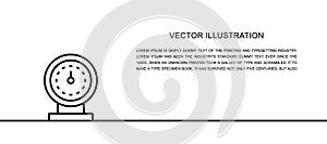 Vector low fuel, oil station pump one line icon. Continuous one line