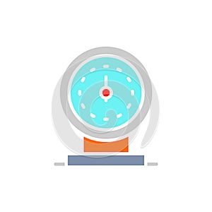 Vector low fuel, oil station pump white line icon.