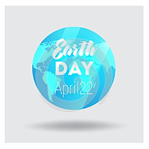 Vector Low Poly April 22 Earth Day Banner