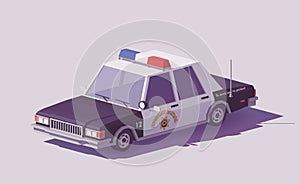 Vector low poly classic American police car