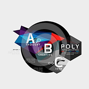 Vector low poly geometric infographics