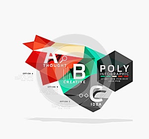 Vector low poly geometric infographics