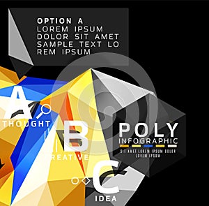 Vector low poly geometric infographics
