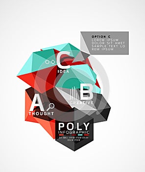 Vector low poly geometric infographics