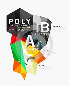 Vector low poly geometric infographics