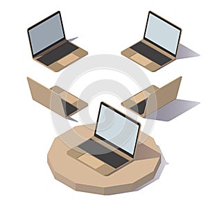 Vector low poly laptop