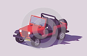 Vector low poly off-road 4x4 SUV car