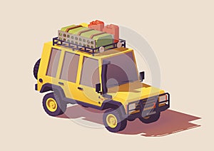 Vector low poly off-road 4x4 SUV car photo