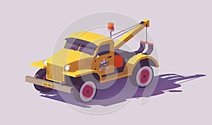 Vector low poly tow truck