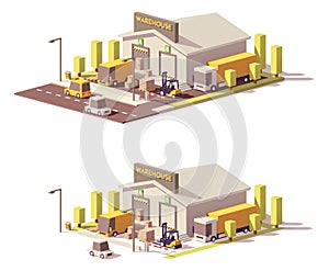 Vector low poly warehouse