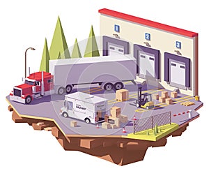 Vector low poly warehouse