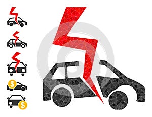 Vector Lowpoly Car Accident Icon and More Icons