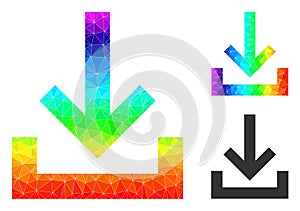 Vector Lowpoly Inbox Icon with Spectrum Gradient