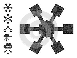 Vector Lowpoly Node Links Icon and Bonus Icons