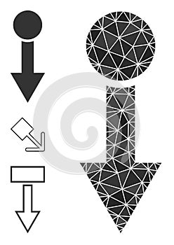 Vector Lowpoly Pull Down Icon and Other Icons