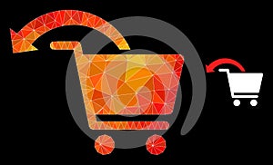 Vector Lowpoly Refund Shopping Order Icon with Fire Gradient