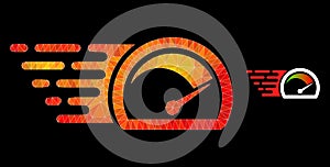 Vector Lowpoly Speed Gauge Icon with Fire Gradient