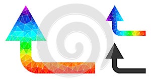 Vector Lowpoly Turn Forward Icon with Spectrum Gradient