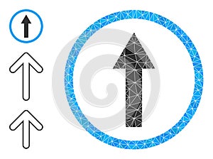 Vector Lowpoly Up Rounded Arrow Icon with Other Icons
