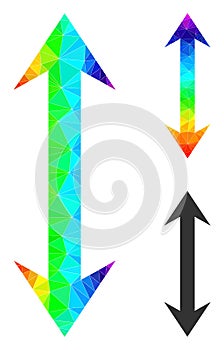 Vector Lowpoly Vertical Flip Icon with Spectral Colored Gradient