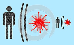 Vector Lowpoly Virus Shield Icon