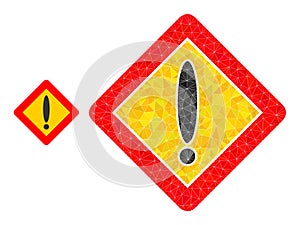 Vector Lowpoly Warning Rhombus Icon