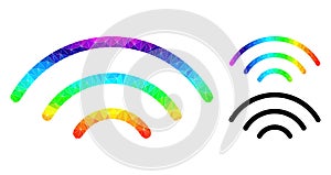Vector Lowpoly Wi-Fi Source Icon with Spectrum Gradient