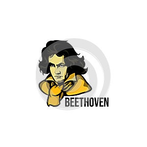 Vector of Ludwig van Beethoven`s face