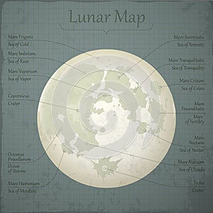 Vector lunar map.