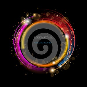 Vector luxury, Abstract glow light effect of golden line. bright sparkle and shine gold circle swirl. Illustration graphic design