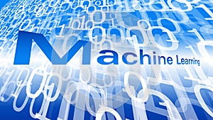 Vector machine learning abstract background, computer binary code