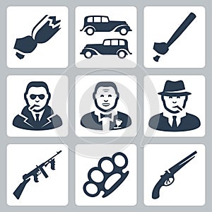 Vector mafia icons set