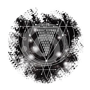 Vector magic alchemy symbol Abracadabra. geometric logo for spirituality, occultism, tattoo art and print.