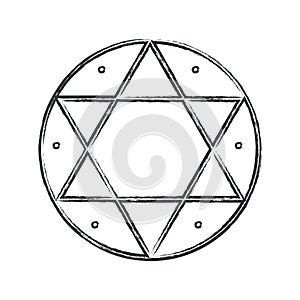 Vector magical symbol: Hexagram, Seal of Solomon. photo