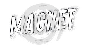 Vector magnet font slanted style modern typography