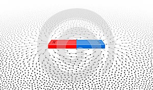 Vector magnetic field on white background