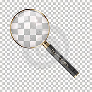 Vector Magnifier on a Transparent Background. Magnifying Glass Icon. Search, Research, Detective or Investigation Icon