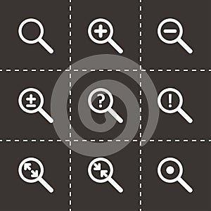 Vector magnifying glass icon set