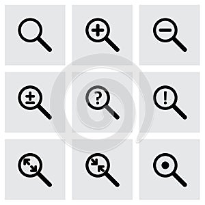 Vector magnifying glass icon set