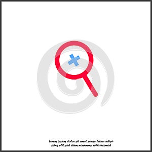 Vector magnifying glass icon on white isolated background. Magnifier vector icon