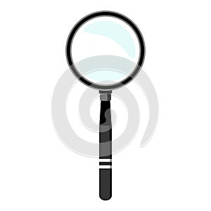Vector magnifying glass isolated on white in a flat style